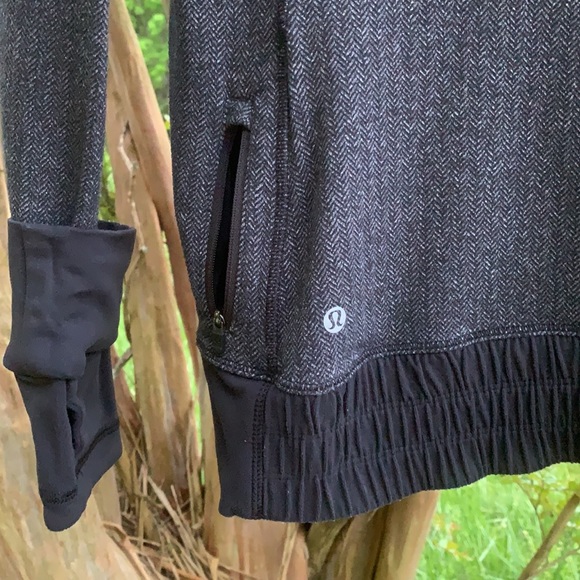 Lululemon Think Fast Hoodie Heathered Herringbone Black - Picture 15 of 16